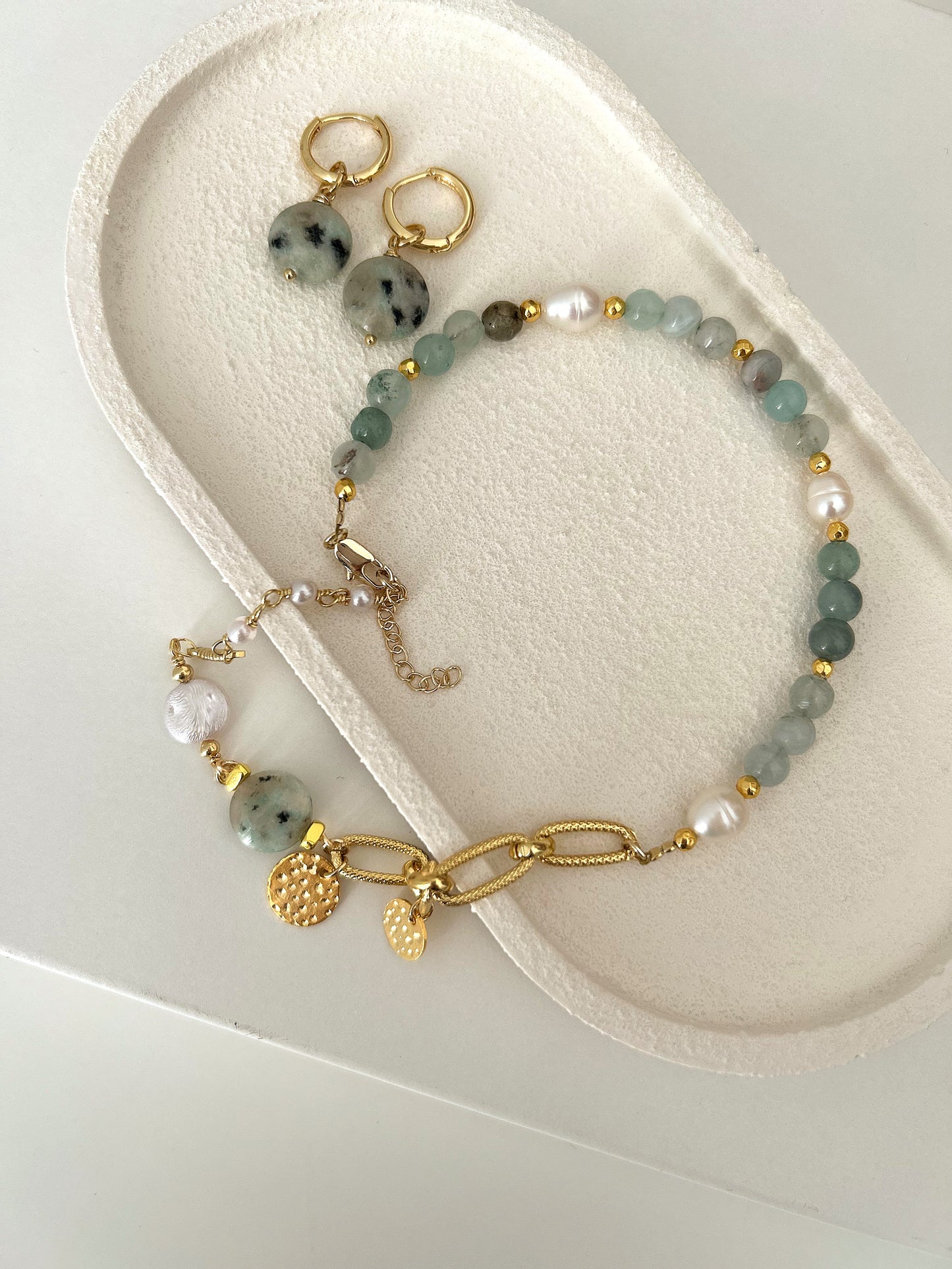 Mint stones 2 layers bracelet