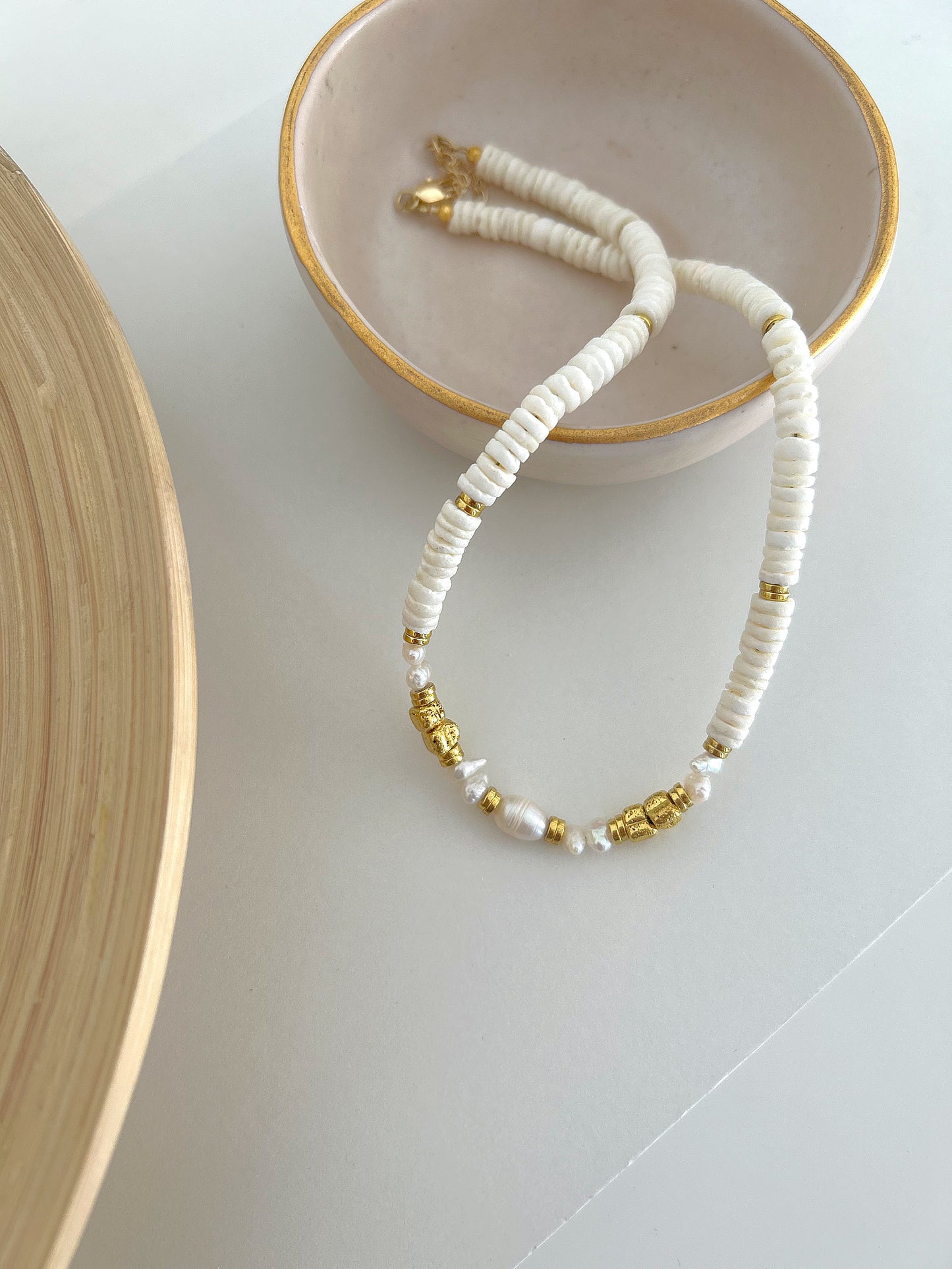 Marble x gold necklace